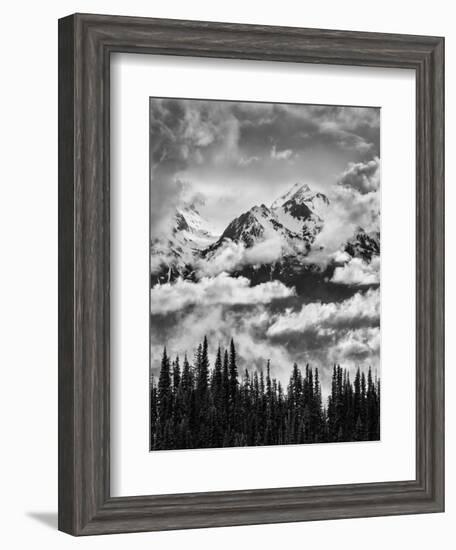 Olympic National Park, Mount Carrie and Carrie Glacier Through the Clouds from Hurricane Ridge-Ann Collins-Framed Photographic Print