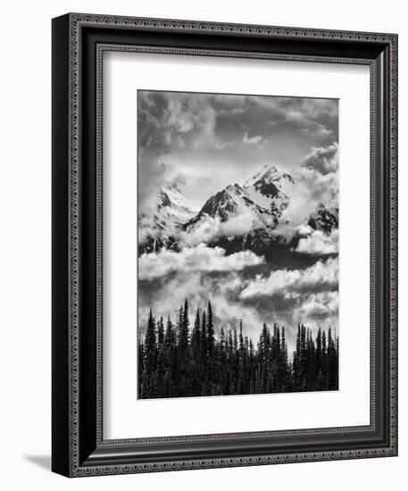 Olympic National Park, Mount Carrie and Carrie Glacier Through the Clouds from Hurricane Ridge-Ann Collins-Framed Photographic Print