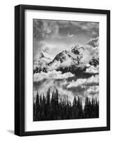 Olympic National Park, Mount Carrie and Carrie Glacier Through the Clouds from Hurricane Ridge-Ann Collins-Framed Photographic Print