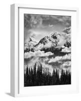 Olympic National Park, Mount Carrie and Carrie Glacier Through the Clouds from Hurricane Ridge-Ann Collins-Framed Photographic Print