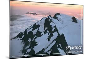 Olympic National Park - Mount Olympus at Sunrise-Lantern Press-Mounted Art Print