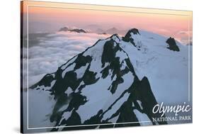 Olympic National Park - Mount Olympus at Sunrise-Lantern Press-Stretched Canvas
