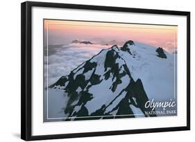 Olympic National Park - Mount Olympus at Sunrise-Lantern Press-Framed Art Print