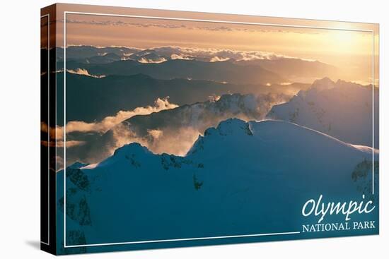 Olympic National Park - Mount Olympus at Sunset-Lantern Press-Stretched Canvas