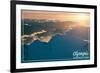 Olympic National Park - Mount Olympus at Sunset-Lantern Press-Framed Premium Giclee Print