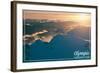 Olympic National Park - Mount Olympus at Sunset-Lantern Press-Framed Art Print