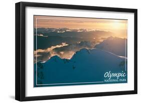 Olympic National Park - Mount Olympus at Sunset-Lantern Press-Framed Art Print