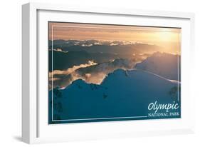 Olympic National Park - Mount Olympus at Sunset-Lantern Press-Framed Art Print