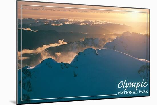 Olympic National Park - Mount Olympus at Sunset-Lantern Press-Mounted Art Print