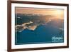 Olympic National Park - Mount Olympus at Sunset-Lantern Press-Framed Art Print