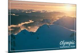 Olympic National Park - Mount Olympus at Sunset-Lantern Press-Mounted Art Print