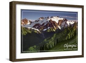 Olympic National Park - Mount Olympus-Lantern Press-Framed Art Print