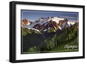 Olympic National Park - Mount Olympus-Lantern Press-Framed Art Print