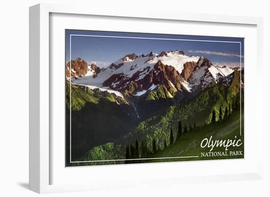 Olympic National Park - Mount Olympus-Lantern Press-Framed Art Print