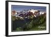 Olympic National Park - Mount Olympus-Lantern Press-Framed Art Print