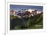 Olympic National Park - Mount Olympus-Lantern Press-Framed Premium Giclee Print