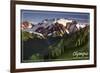 Olympic National Park - Mount Olympus-Lantern Press-Framed Premium Giclee Print