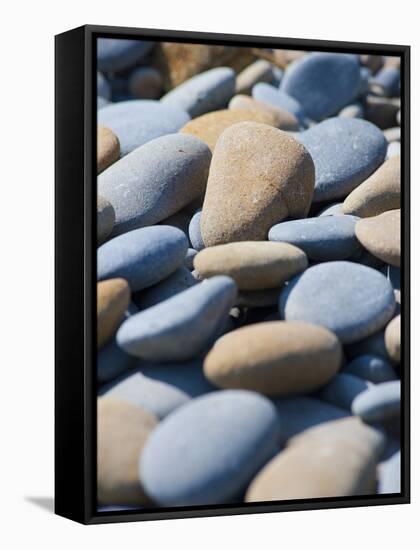 Olympic National Park, Wa: Blue and Brown Stones Found on Ruby Beach-Brad Beck-Framed Stretched Canvas