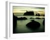 Olympic National Park, Wa: Sea Stacks Get Wrapped by the Incoming Tide-Brad Beck-Framed Photographic Print