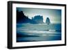 Olympic National Park, Wa: Surfers Brave the Cold Water of the Shore of La Push, Washington-Brad Beck-Framed Photographic Print