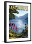 Olympic National Park, Washington - Lake Crescent-Lantern Press-Framed Art Print