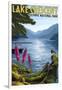 Olympic National Park, Washington - Lake Crescent-Lantern Press-Framed Art Print