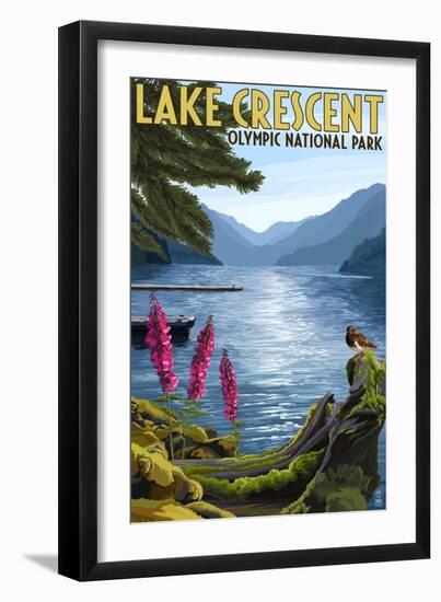 Olympic National Park, Washington - Lake Crescent-Lantern Press-Framed Art Print