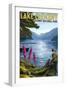 Olympic National Park, Washington - Lake Crescent-Lantern Press-Framed Art Print