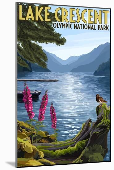 Olympic National Park, Washington - Lake Crescent-Lantern Press-Mounted Art Print