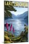 Olympic National Park, Washington - Lake Crescent-Lantern Press-Mounted Art Print