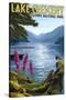 Olympic National Park, Washington - Lake Crescent-Lantern Press-Stretched Canvas