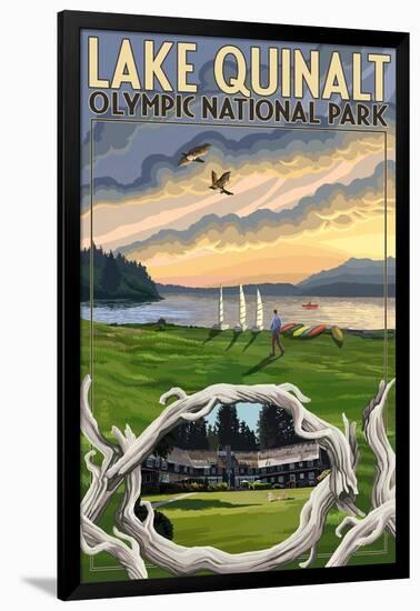 Olympic National Park, Washington - Lake Quinalt-Lantern Press-Framed Art Print