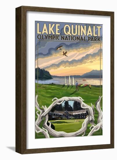 Olympic National Park, Washington - Lake Quinalt-Lantern Press-Framed Art Print