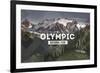 Olympic National Park, Washington - Rubber Stamp-Lantern Press-Framed Premium Giclee Print