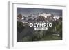 Olympic National Park, Washington - Rubber Stamp-Lantern Press-Framed Art Print