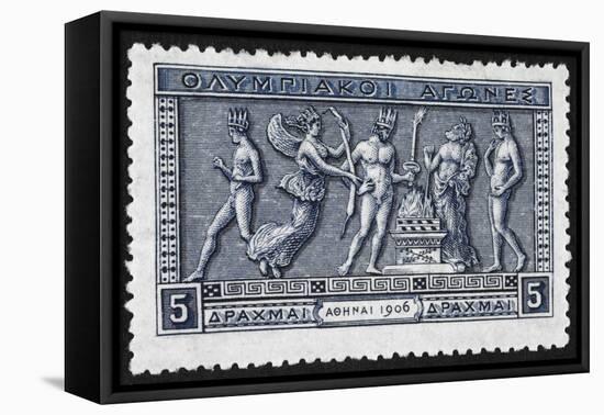 Olympic Offerings. Greece 1906 Olympic Games 5 Drachma, Unused-null-Framed Stretched Canvas