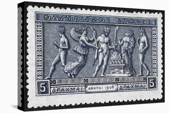 Olympic Offerings. Greece 1906 Olympic Games 5 Drachma, Unused-null-Stretched Canvas