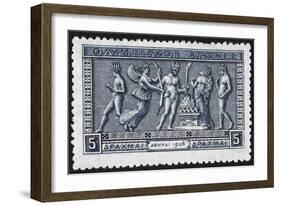 Olympic Offerings. Greece 1906 Olympic Games 5 Drachma, Unused-null-Framed Giclee Print