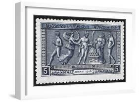 Olympic Offerings. Greece 1906 Olympic Games 5 Drachma, Unused-null-Framed Giclee Print