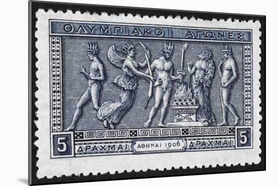 Olympic Offerings. Greece 1906 Olympic Games 5 Drachma, Unused-null-Mounted Giclee Print