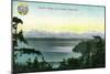 Olympic Range from Seattle, WA - Seattle, WA-Lantern Press-Mounted Art Print