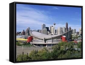 Olympic Saddledome and Skyline, Calgary, Alberta, Canada, North America-Hans Peter Merten-Framed Stretched Canvas