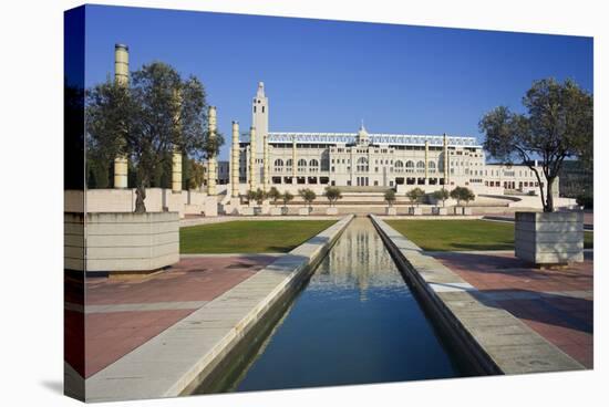 Olympic stadium on Montjuic in Barcelona, Catalonia, Spain-null-Stretched Canvas