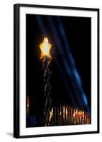 Olympic torch at night during the 2002 Winter Olympics, Salt Lake City, UT-null-Framed Photographic Print