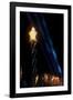 Olympic torch at night during the 2002 Winter Olympics, Salt Lake City, UT-null-Framed Photographic Print