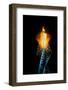 Olympic torch at night during the 2002 Winter Olympics, Salt Lake City, UT-null-Framed Photographic Print