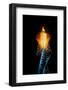 Olympic torch at night during the 2002 Winter Olympics, Salt Lake City, UT-null-Framed Photographic Print