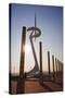 Olympic tower on Montjuic in Barcelona, Catalonia, Spain-null-Stretched Canvas