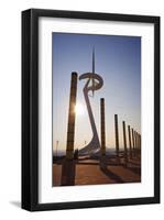 Olympic tower on Montjuic in Barcelona, Catalonia, Spain-null-Framed Art Print