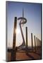 Olympic tower on Montjuic in Barcelona, Catalonia, Spain-null-Mounted Art Print